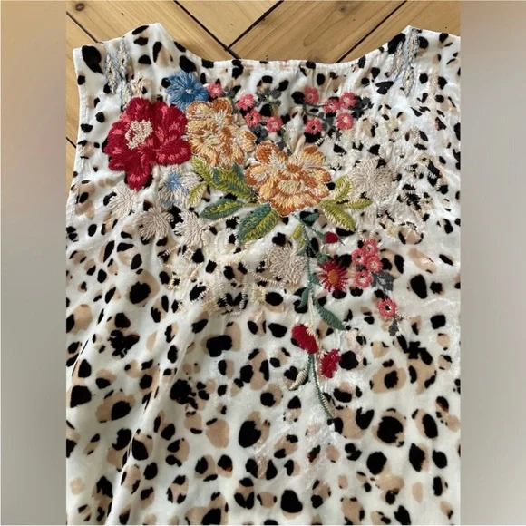 Johnny Was JWLA Josephine Velvet Swing Tank Top Boho Chic size M - Picture 8 of 10